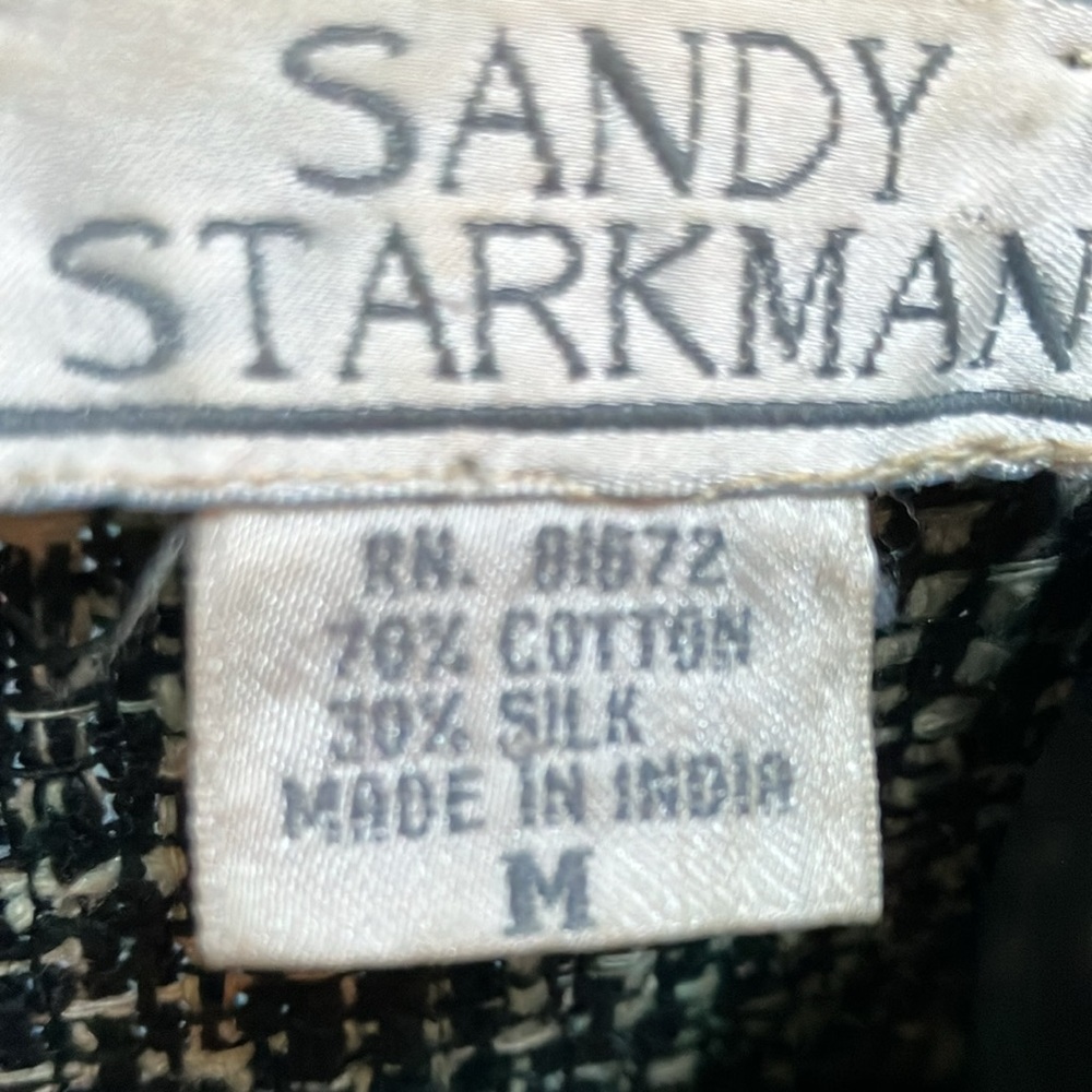 VTG Sandy Starkman Womens Medium Silk Cotton Patchwork Art to Wear Lagenlook - Picture 14 of 16